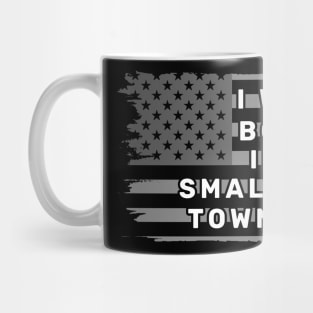 I Was Born in a Small Town Vintage American Flag Mug